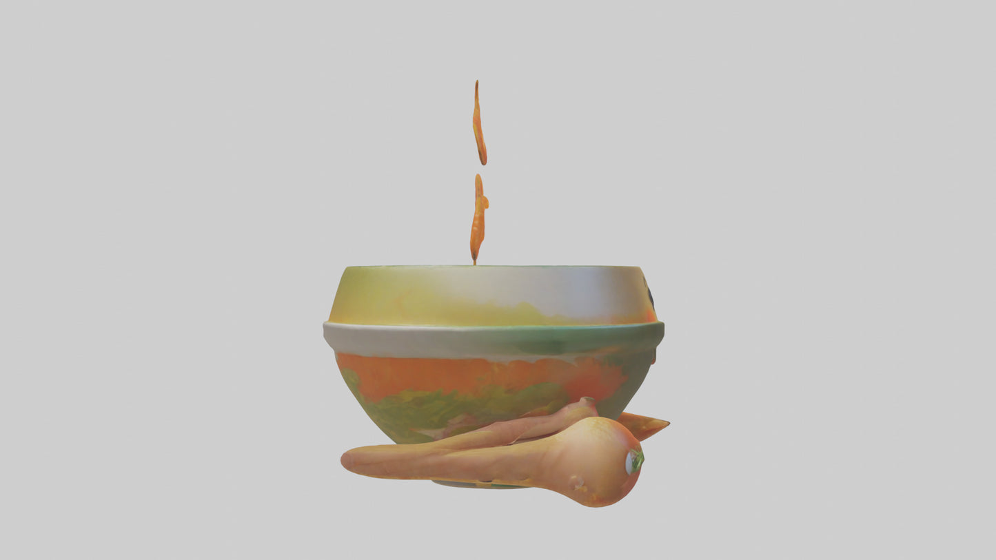 Cartoon Bowl of Soup model 3D model