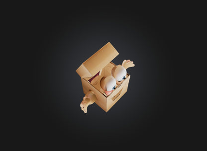 3D model cartoon box VR / AR / low-poly