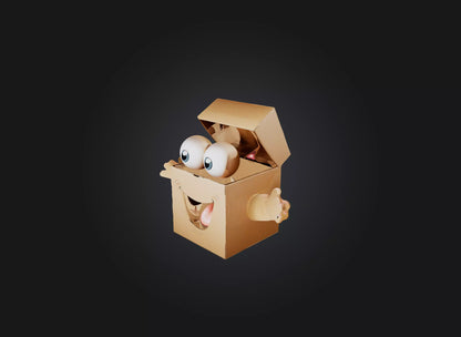 3D model cartoon box VR / AR / low-poly