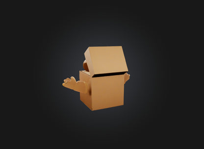 3D model cartoon box VR / AR / low-poly