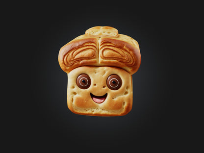 3D model Cartoon Bread VR / AR / low-poly