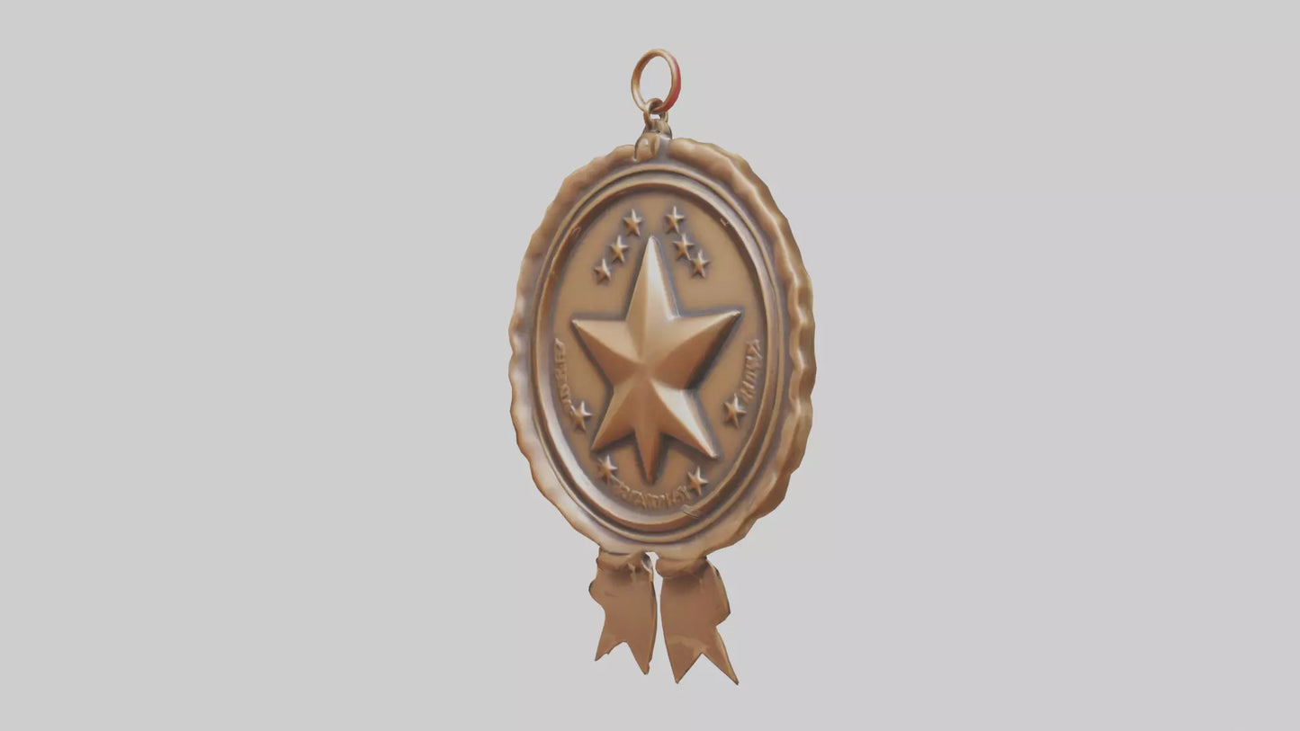 Cartoon Bronze Medal model 3D model