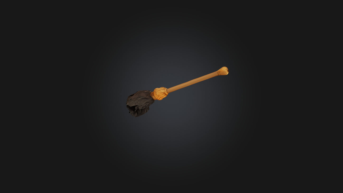 Cartoon Broomstick 3D model