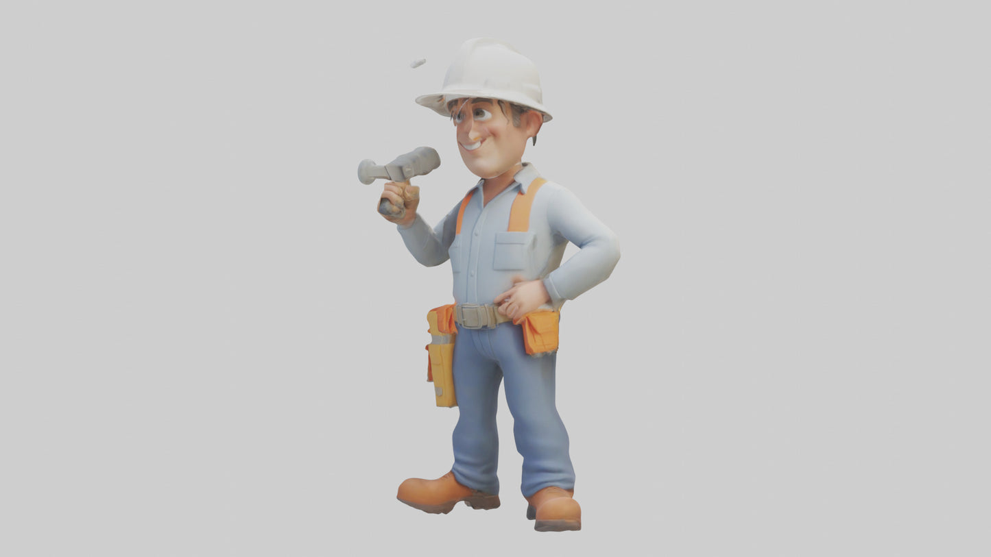 Cartoon Building Contractor model 3D model