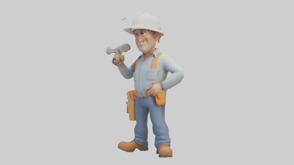 Cartoon Building Contractor model 3D model