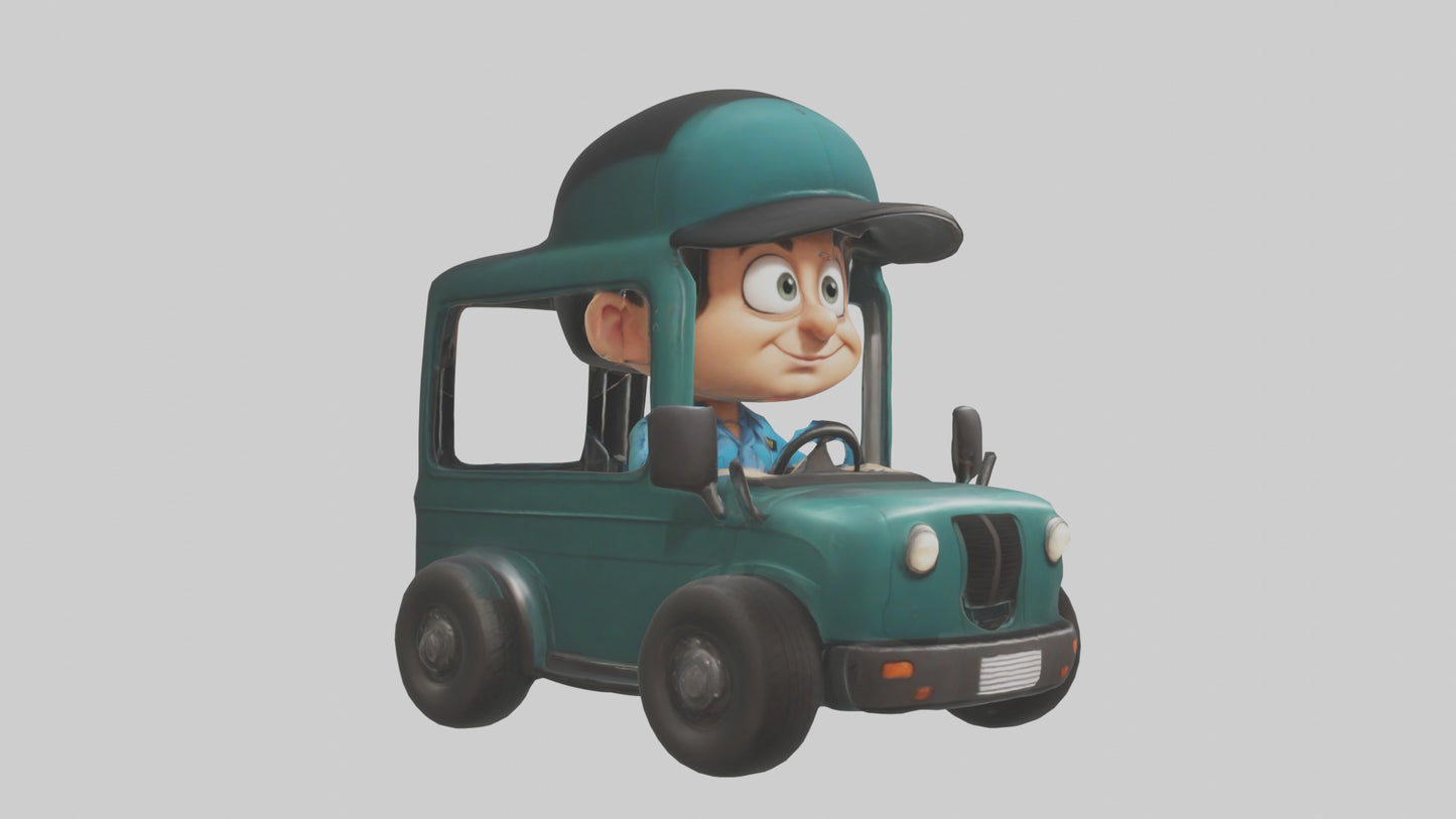 Cartoon Bus Driver 1 VR / AR / low-poly