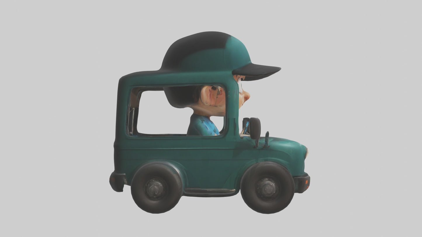 Cartoon Bus Driver 1 VR / AR / low-poly