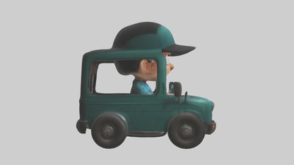 Cartoon Bus Driver 1 VR / AR / low-poly