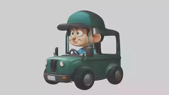 Cartoon Bus Driver 1 VR / AR / low-poly