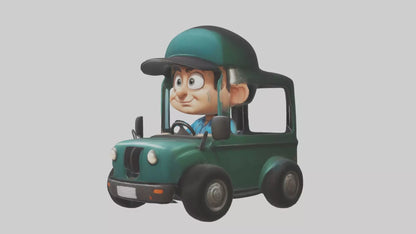 Cartoon Bus Driver 1 VR / AR / low-poly