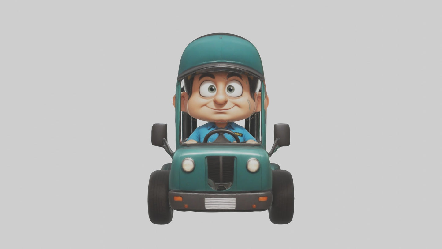 Cartoon Bus Driver 1 VR / AR / low-poly