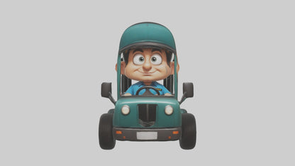 Cartoon Bus Driver 1 VR / AR / low-poly