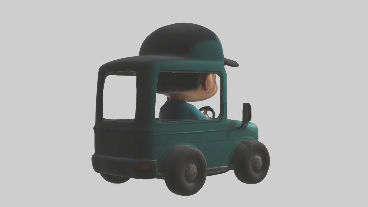 Cartoon Bus Driver 1 VR / AR / low-poly