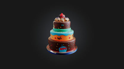 Cartoon Cake 3D model
