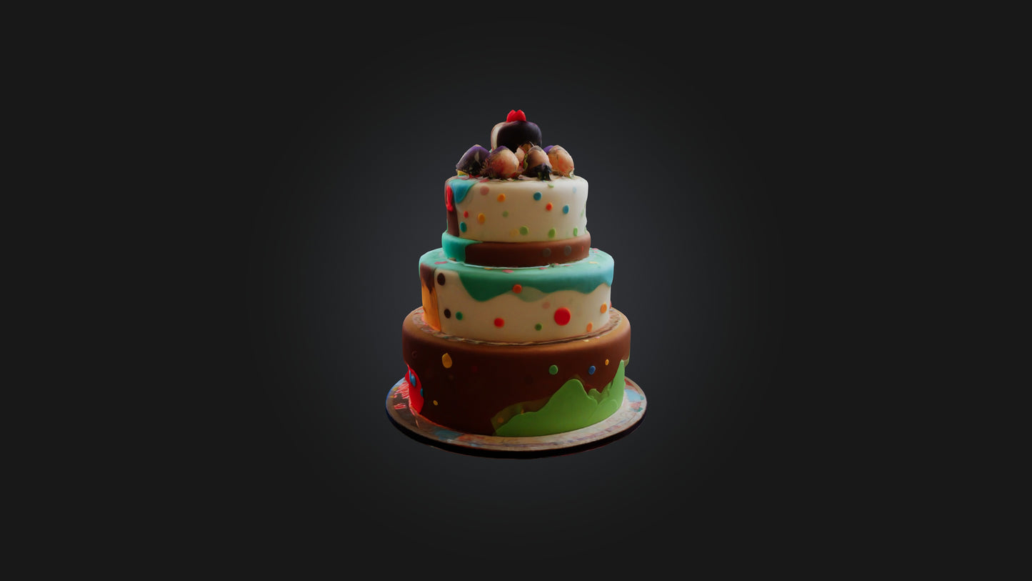 Cartoon Cake 3D model