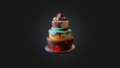 Cartoon Cake 3D model