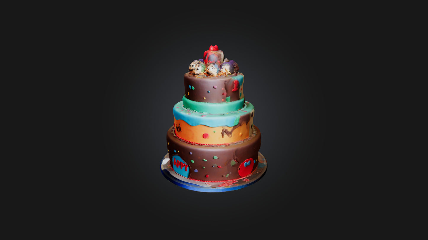 Cartoon Cake 3D model