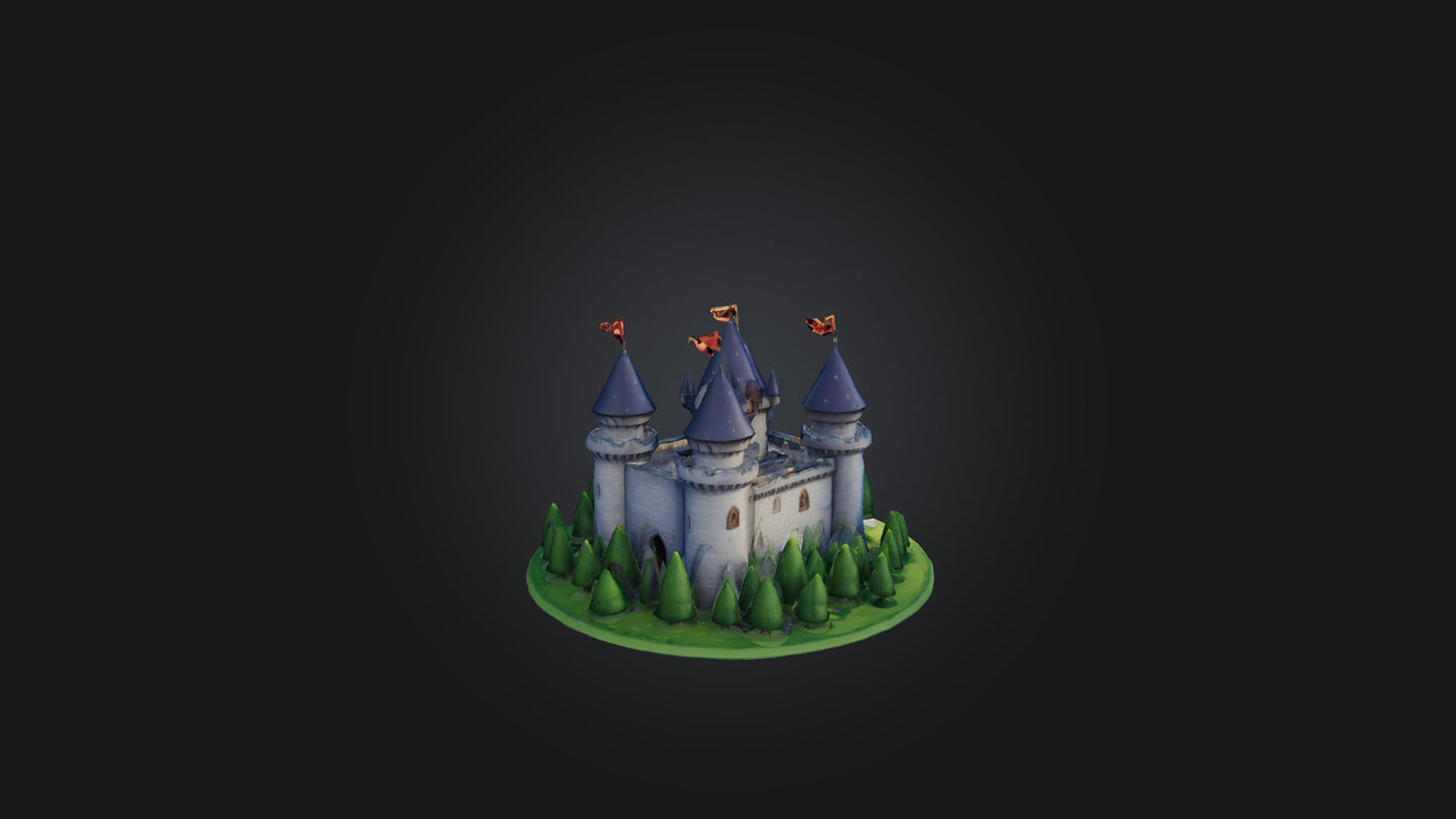 3D model Cartoon Castle VR / AR / low-poly