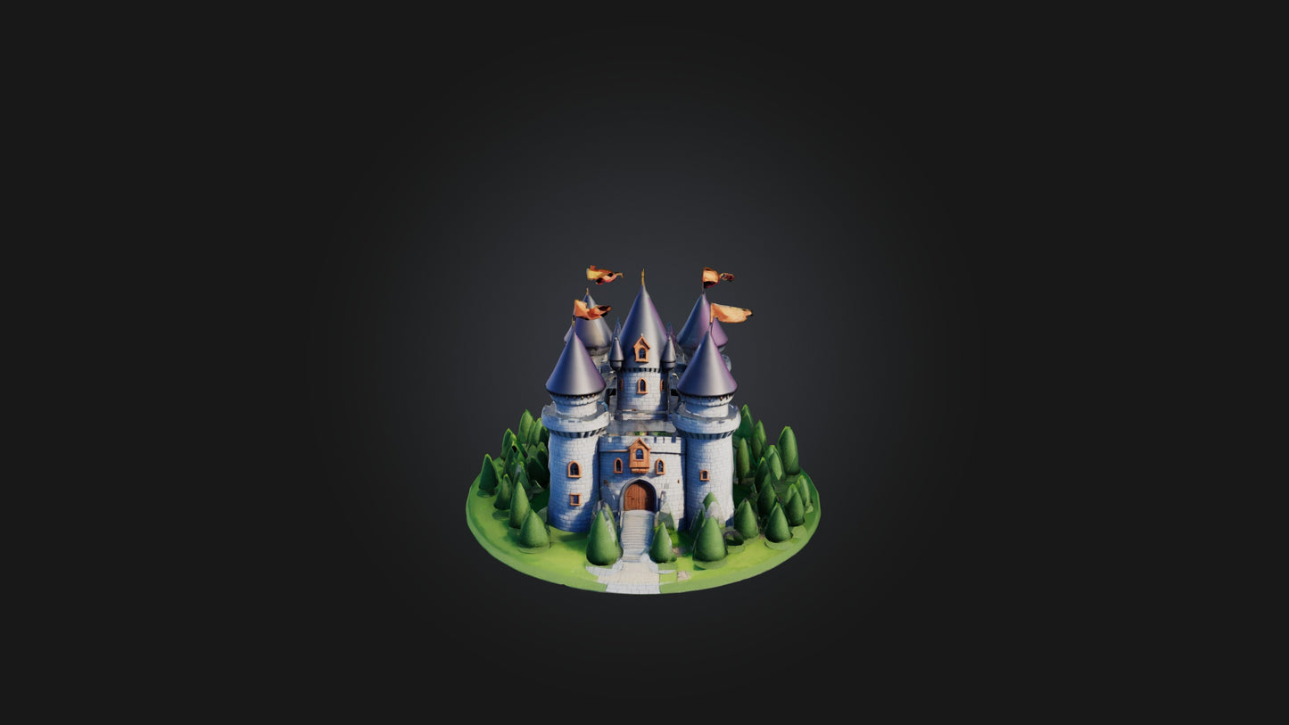 3D model Cartoon Castle VR / AR / low-poly