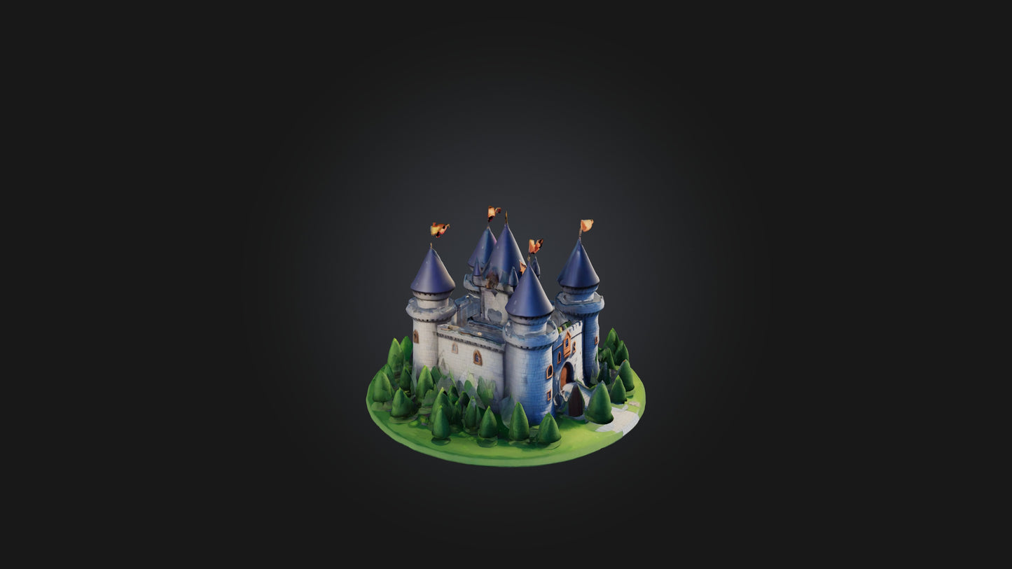 3D model Cartoon Castle VR / AR / low-poly