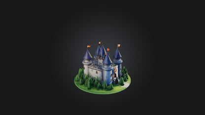 3D model Cartoon Castle VR / AR / low-poly
