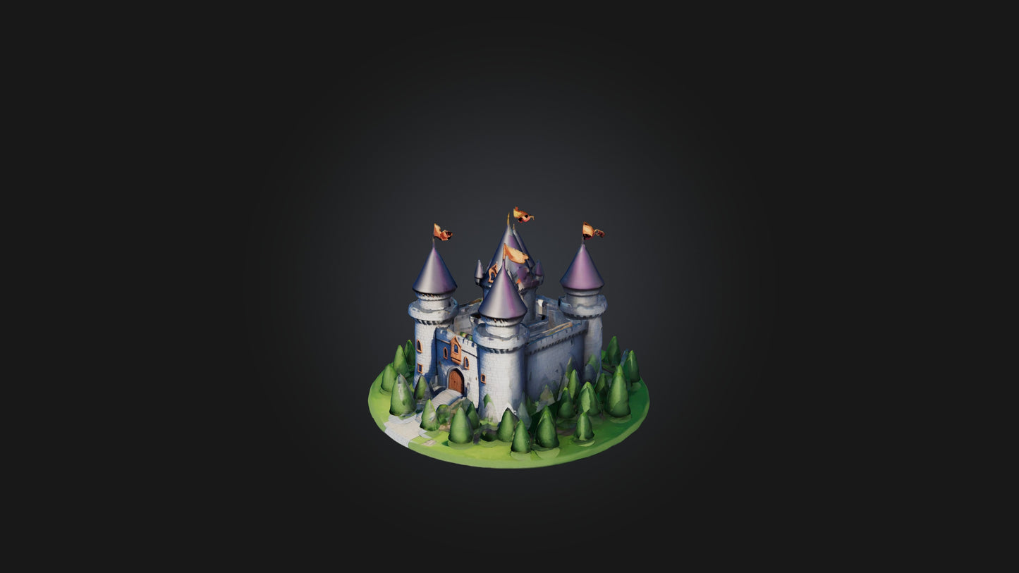 3D model Cartoon Castle VR / AR / low-poly