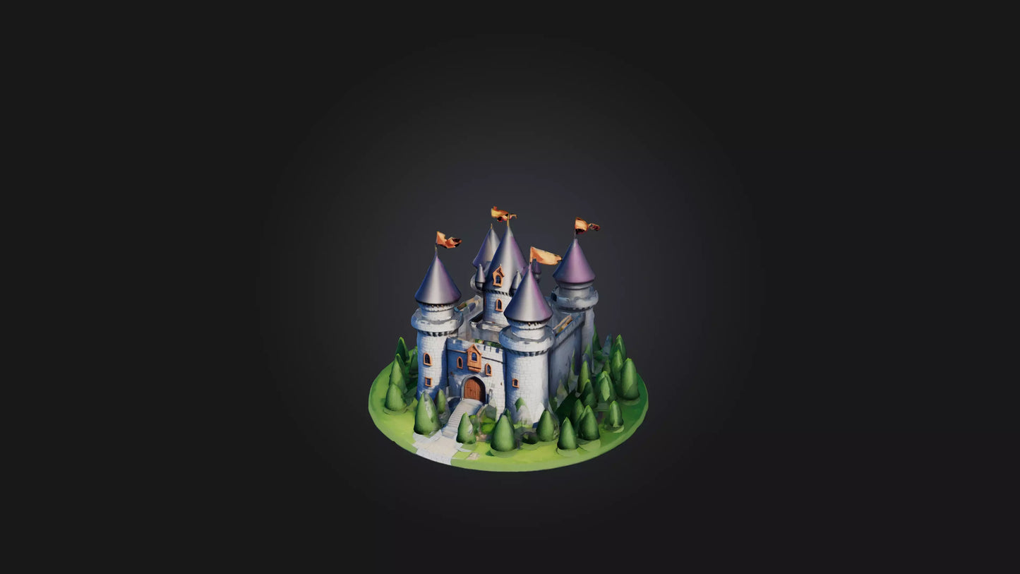 3D model Cartoon Castle VR / AR / low-poly