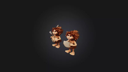 Cartoon Cavemen 3D model