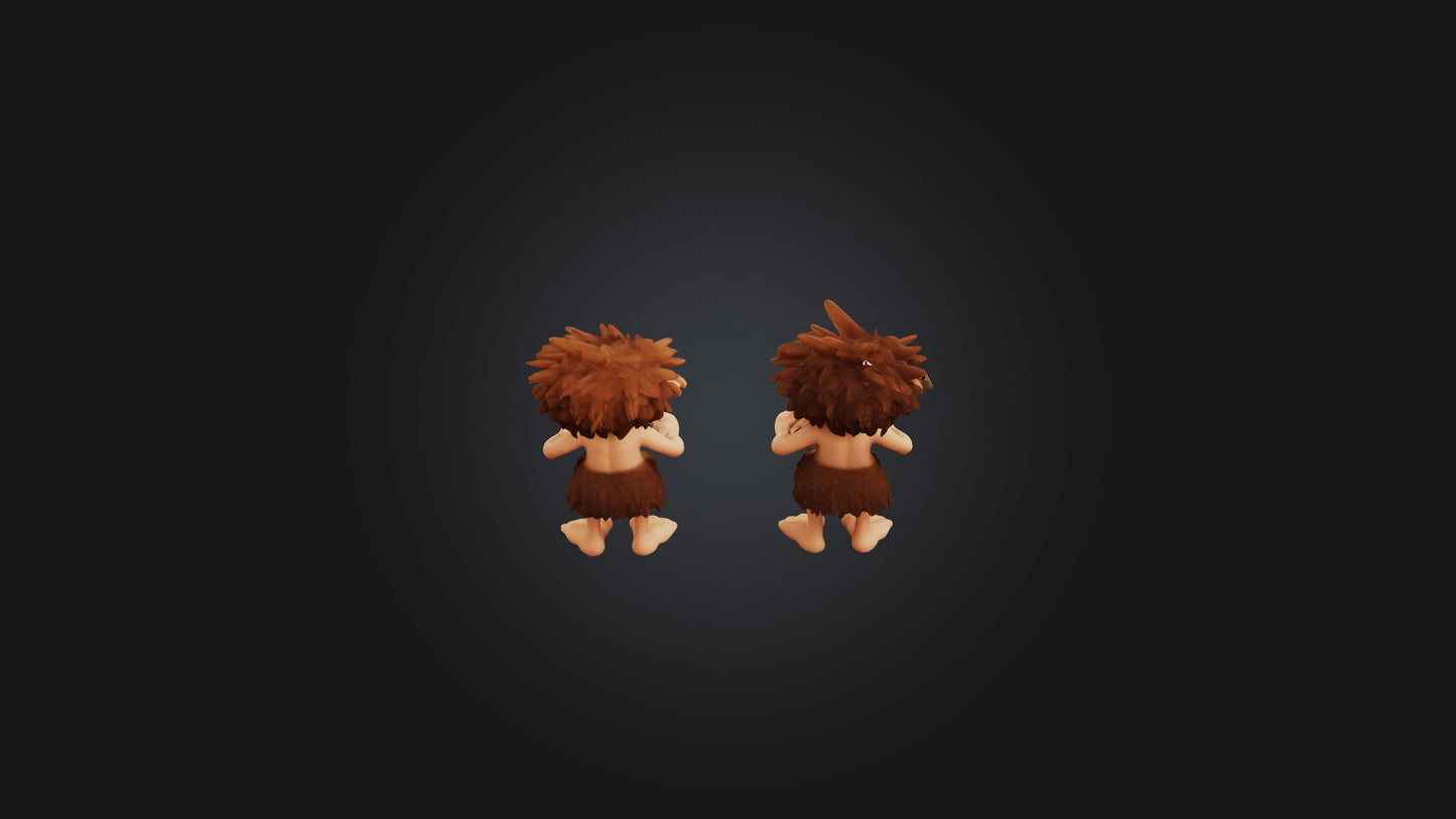 Cartoon Cavemen 3D model