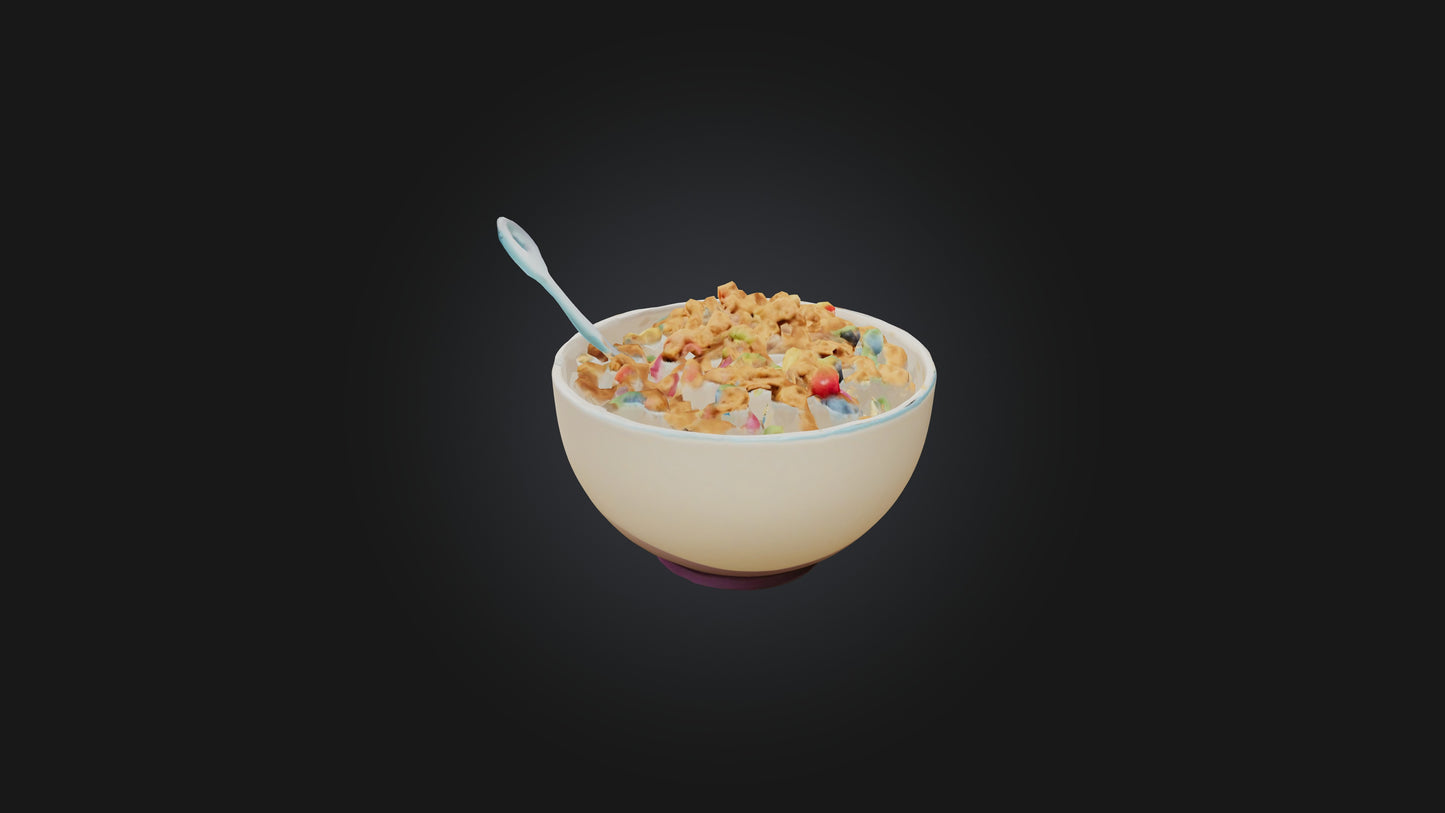 Cartoon Cereal Bowl 3D model