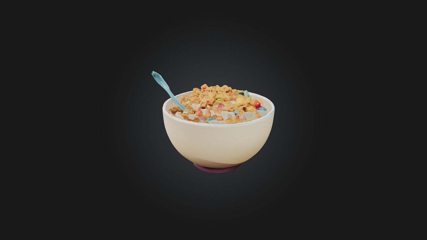 Cartoon Cereal Bowl 3D model