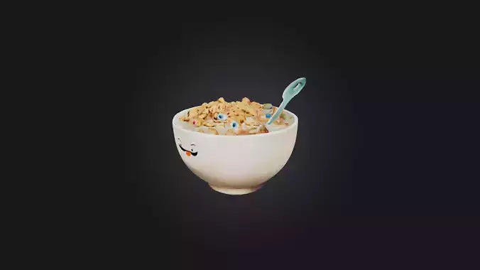 Cartoon Cereal Bowl 3D model