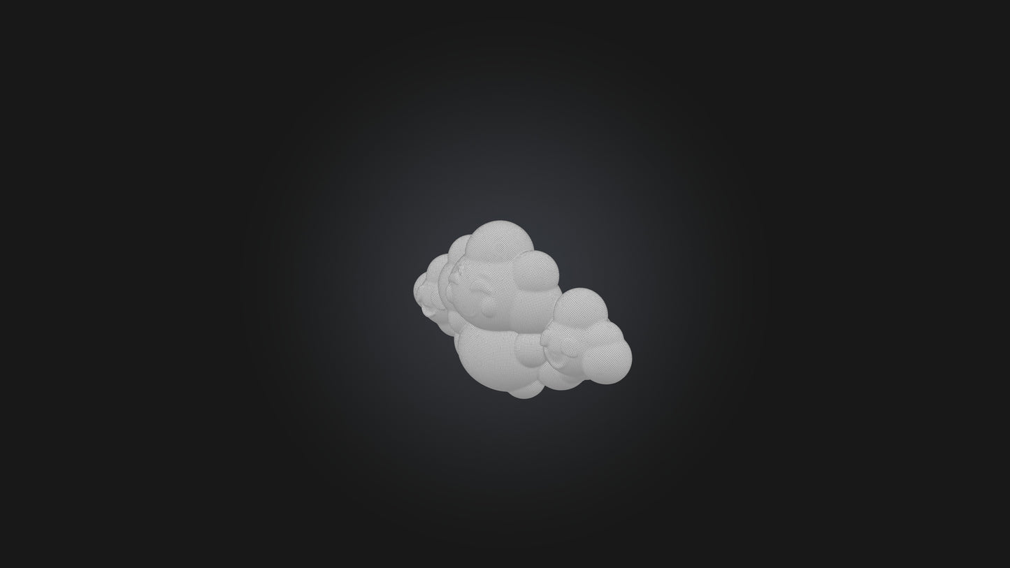 Cartoon Clouds with Faces 3D model