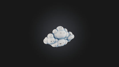 Cartoon Clouds with Faces 3D model