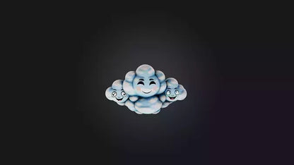 Cartoon Clouds with Faces 3D model