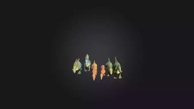 Cartoon Dinosaurs 3D model