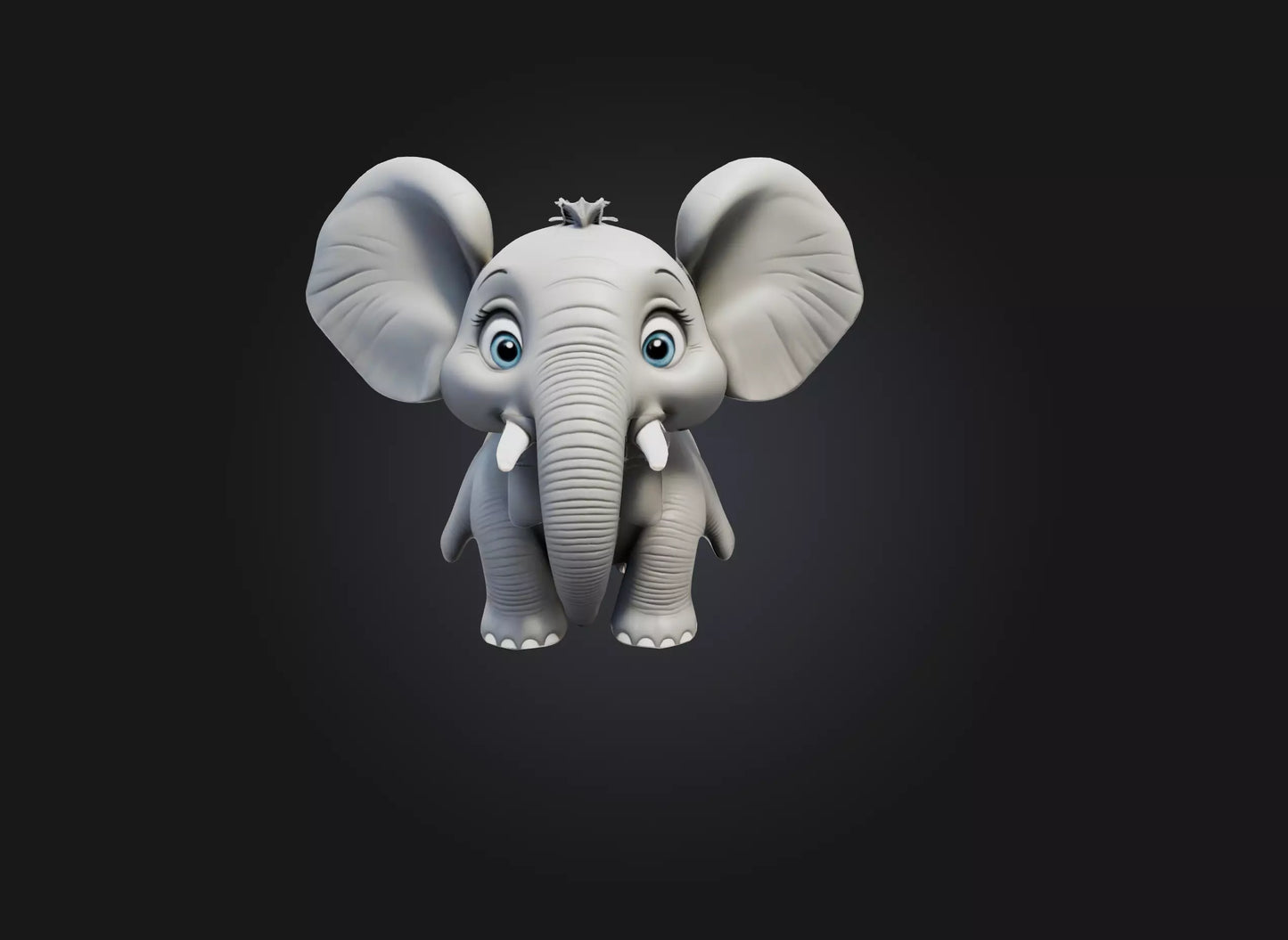 3D model cartoon elephant VR / AR / low-poly