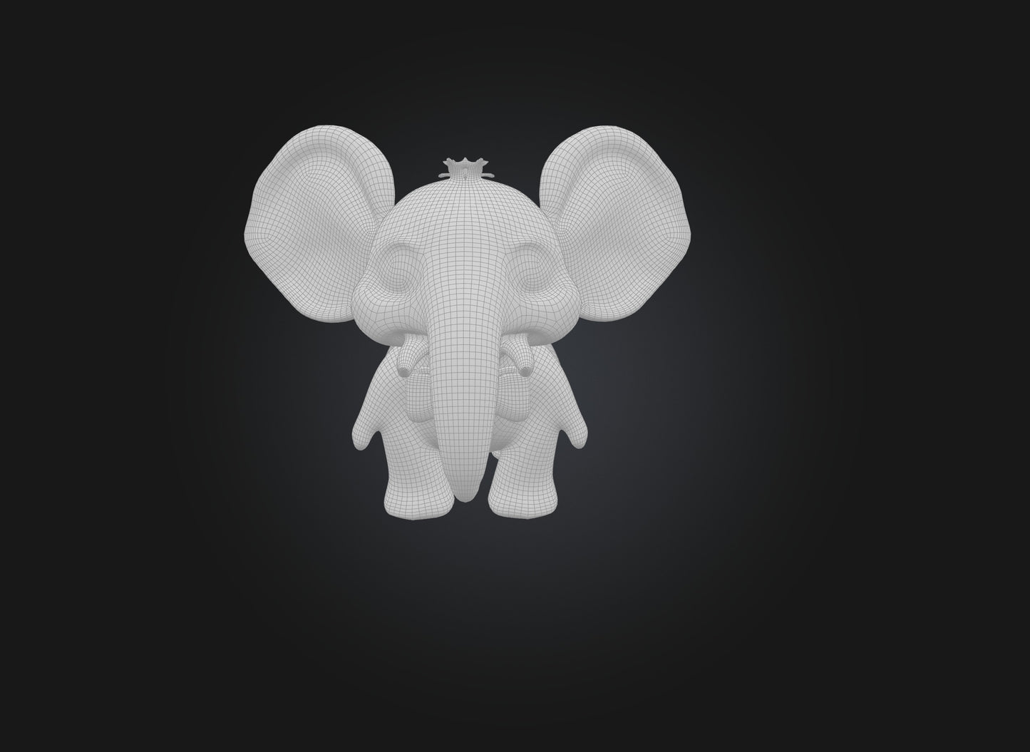 3D model cartoon elephant VR / AR / low-poly