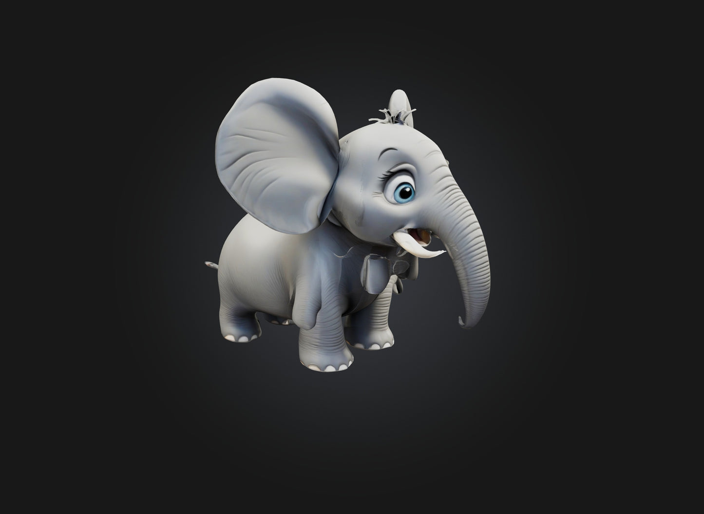 3D model cartoon elephant VR / AR / low-poly