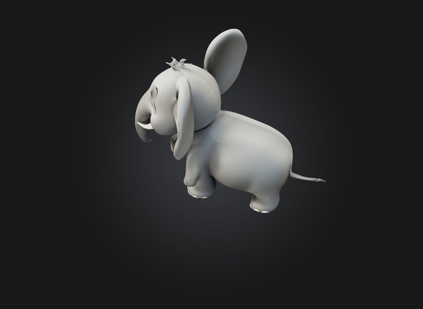 3D model cartoon elephant VR / AR / low-poly