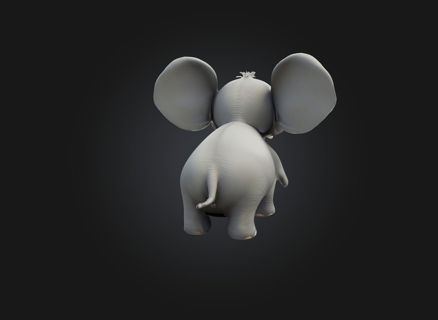 3D model cartoon elephant VR / AR / low-poly