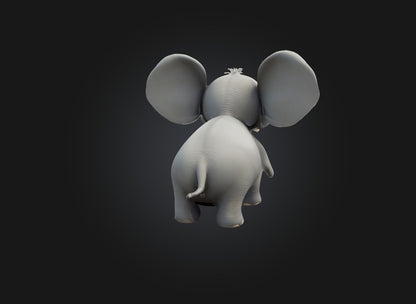 3D model cartoon elephant VR / AR / low-poly