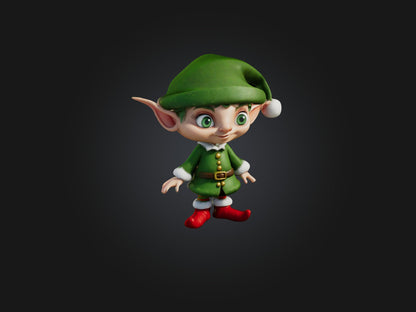 3D model Cartoon Elf VR / AR / low-poly