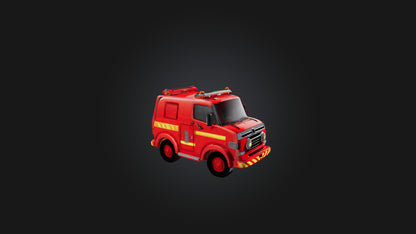 Cartoon Fire Engine 3D model