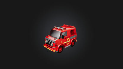 Cartoon Fire Engine 3D model