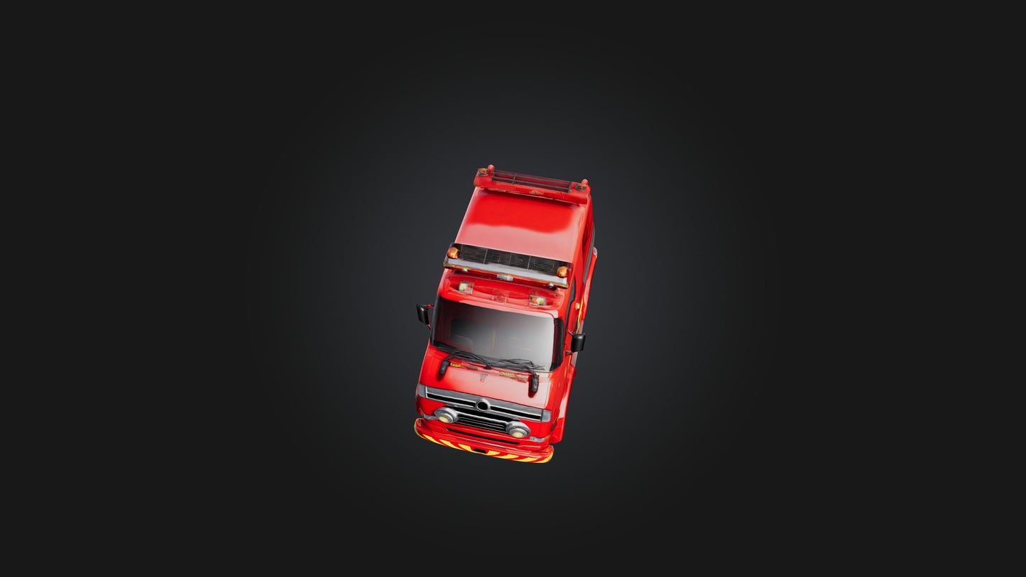 Cartoon Fire Engine 3D model