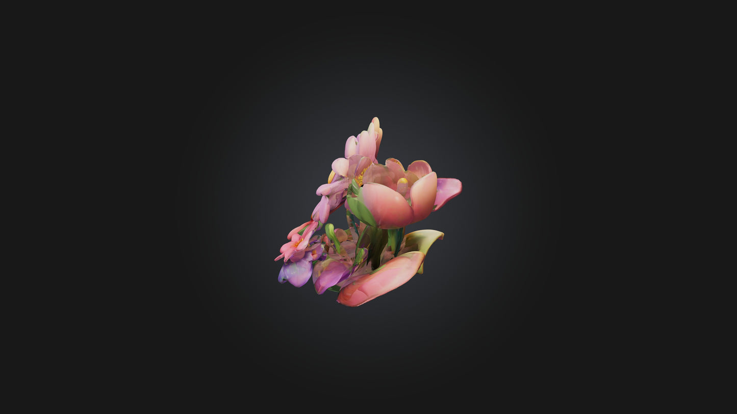 Cartoon Flowers 3D model