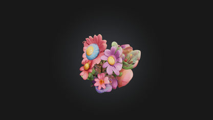 Cartoon Flowers 3D model