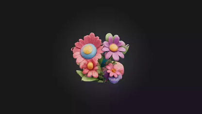 Cartoon Flowers 3D model