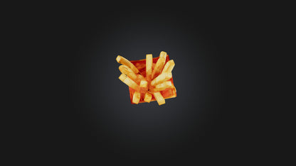 3D model Cartoon French Fries VR / AR / low-poly